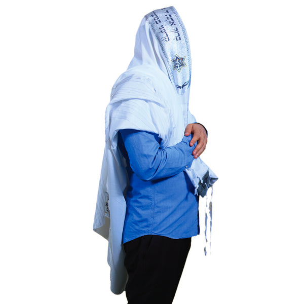טלית מנורה אקרילן – צבע כסף