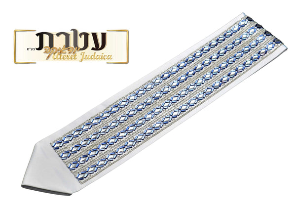 עטרה מהודרת עם אבני קריסטל מלבניות גדולות צבע לבן