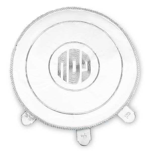 כיסוי פסח סטן עם רקמה כסף 45 ס"מ