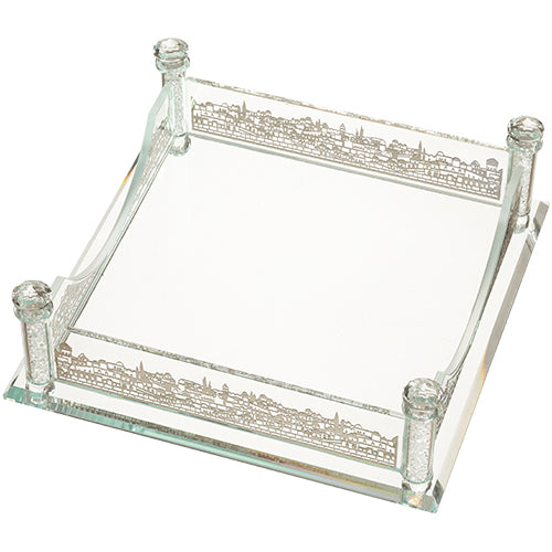 מעמד קריסטל למצות עם פלקטה 21X21 ס"מ