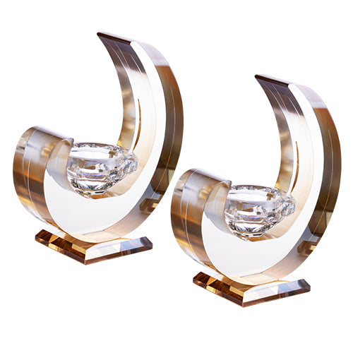 זוג פמוטי קריסטל מהודרים 14 ס"מ