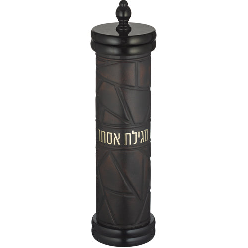 בית מגילה אשכנזי עץ + אקריליק עם פלקטה עבור קלף 50 ס"מ