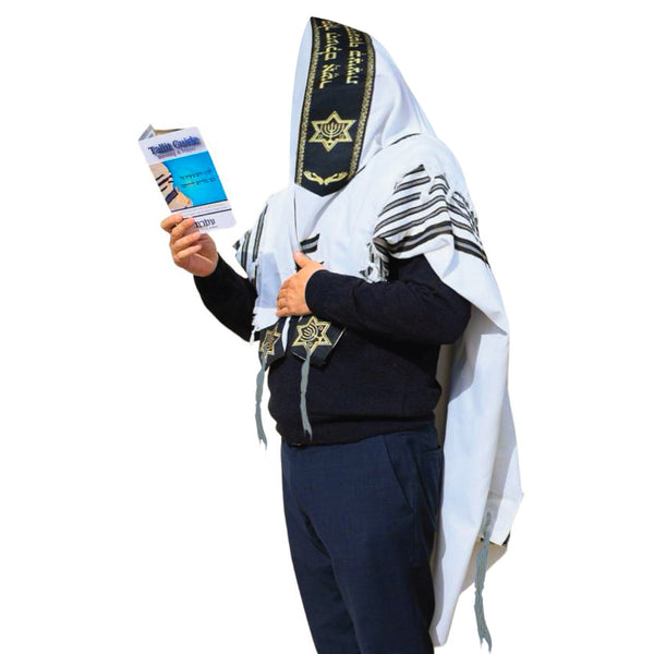 טלית מנורה אקרילן – צבע שחור זהב