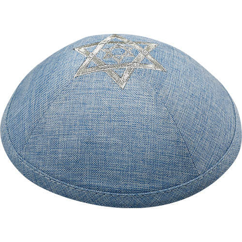כיפה פשתן עם רקמה 19 ס"מ