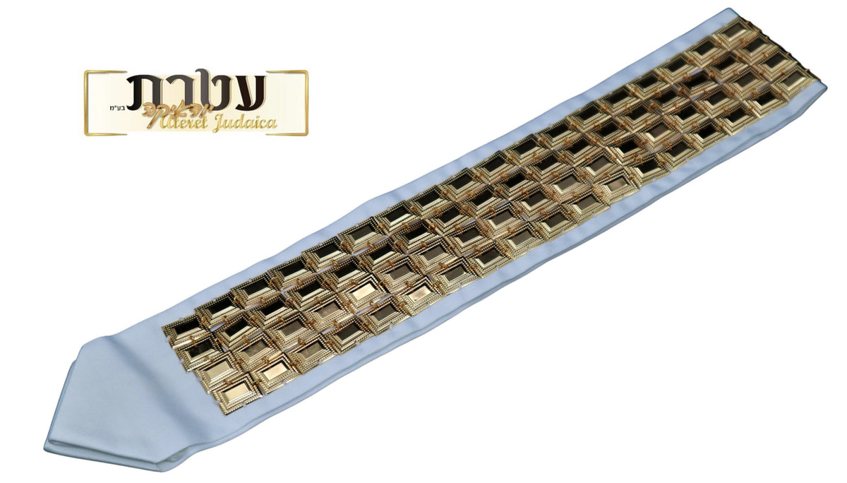 עטרה מהודרת עם 4 שורות מלבנים זהב