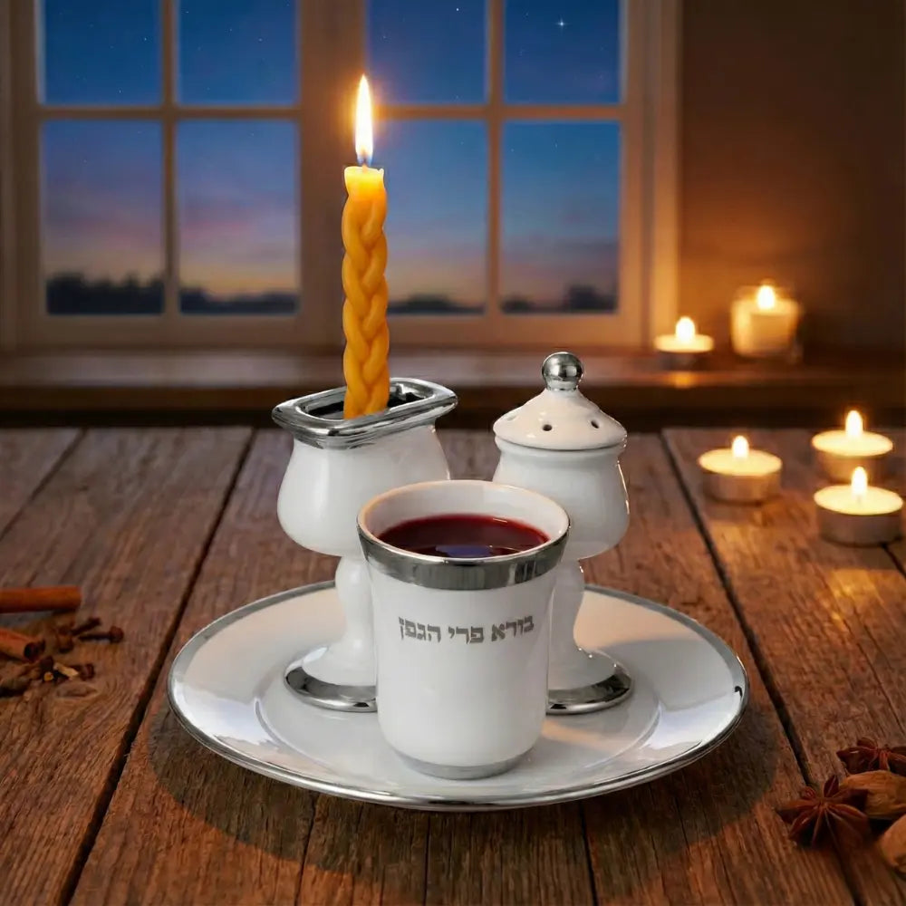 סט הבדלה מהודר מקרמיקה 20 ס"מ