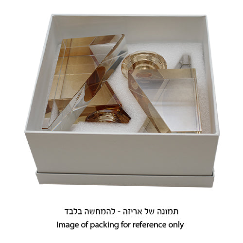 פמוטי קריסטל "מגן דוד" מהודרים 17 ס"מ