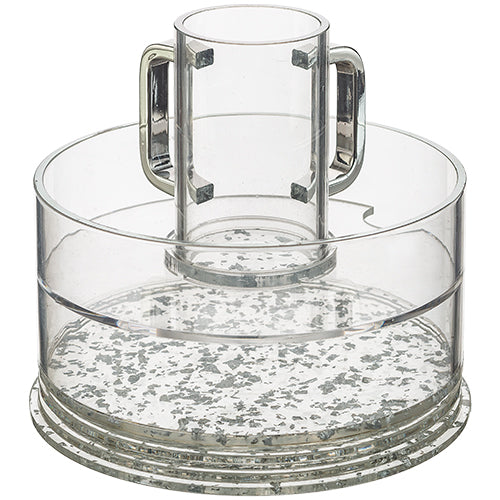 מים אחרונים מאקריליק שקוף עם גליטר כסף 15 ס"מ