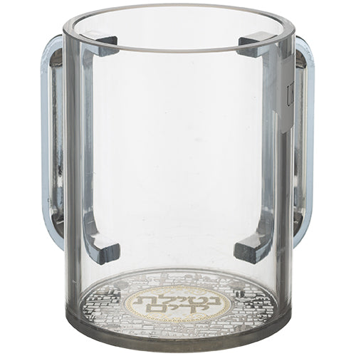 נטלה אקריליק מהודרת שקופה עם פלקטה וידיות כסף 13 ס"מ