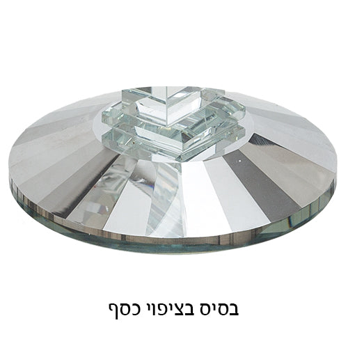 פמוטי קריסטל חמשייה מהודרים 32 ס"מ