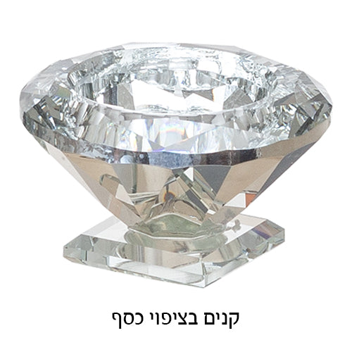 פמוטי קריסטל חמשייה מהודרים 32 ס"מ