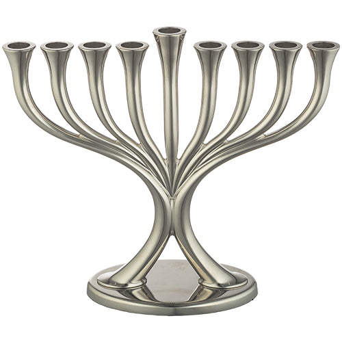 חנוכייה מתכת ציפוי ניקל 19X23 ס"מ