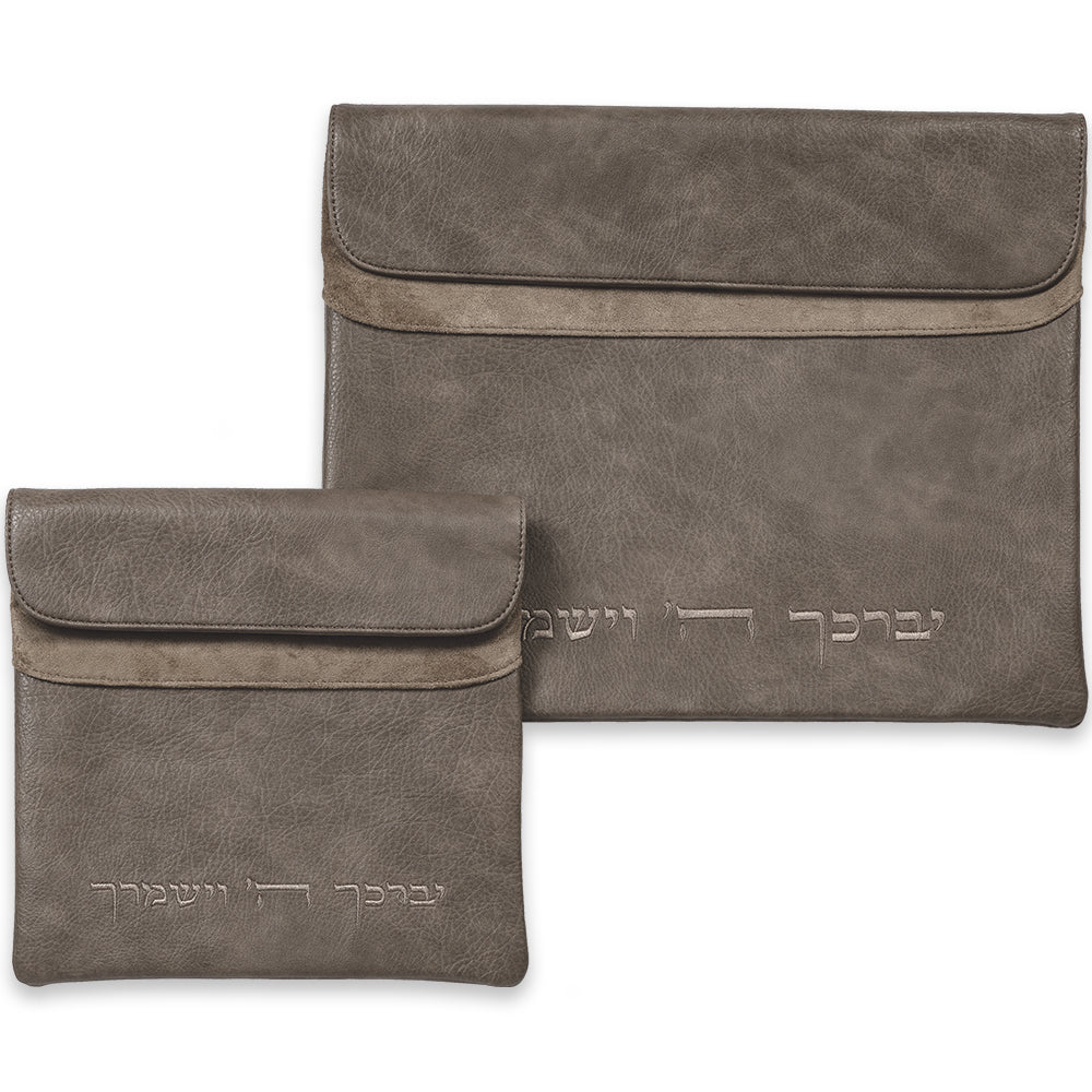 סט טלית תפילין דמוי עור מהודר 36X30 ס"מ