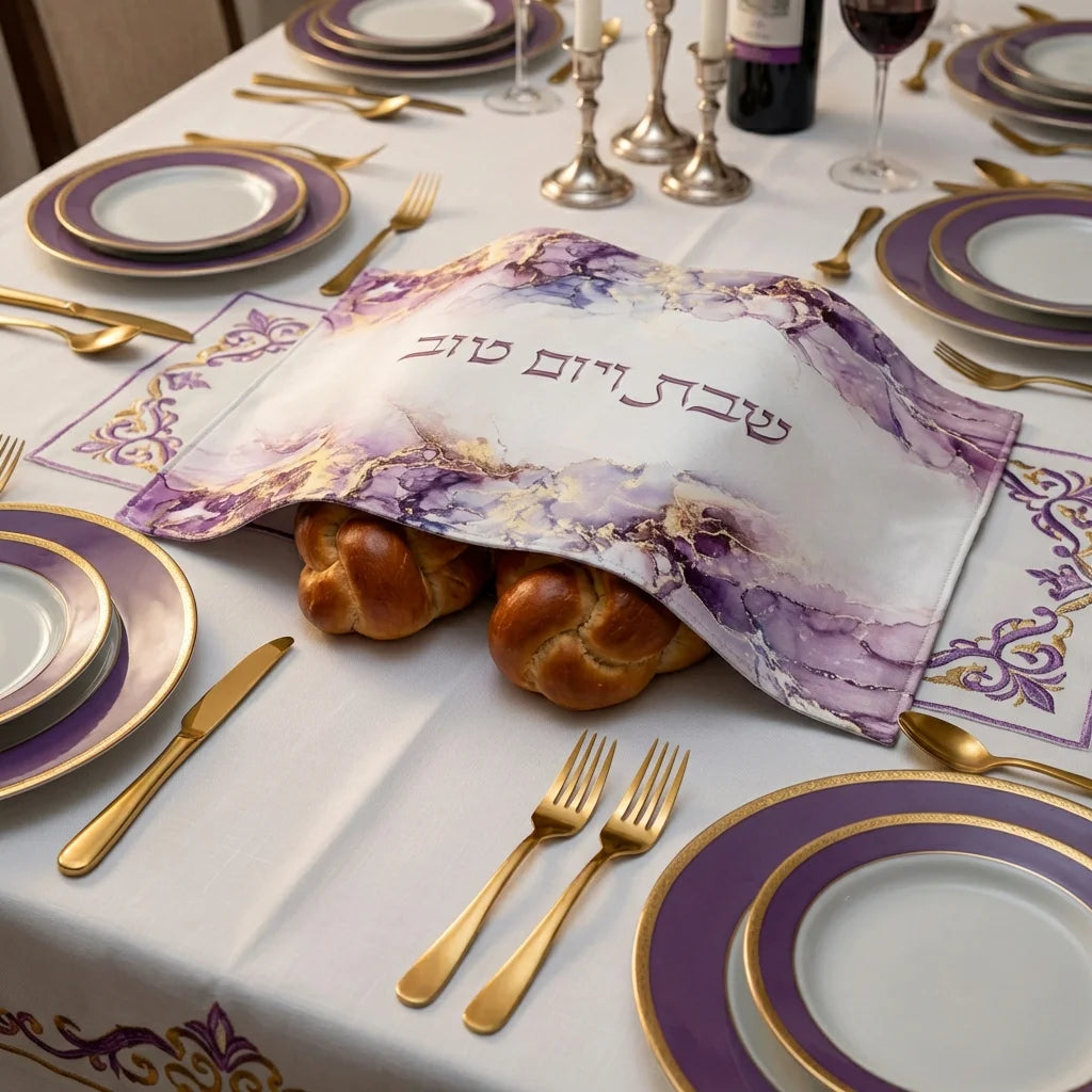 כיסוי חלה מהודר דמוי עור עם הדפסה 52X42 ס"מ