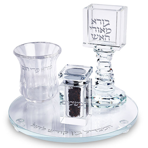 סט הבדלה מהודר מקריסטל 20 ס"מ