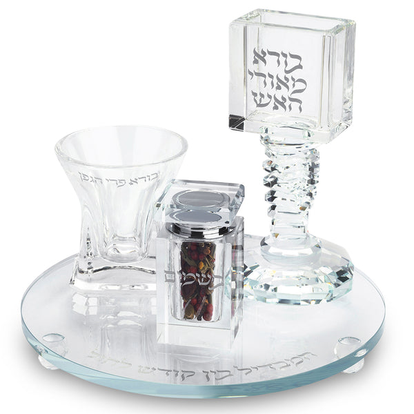 סט הבדלה מהודר מקריסטל 20 ס"מ