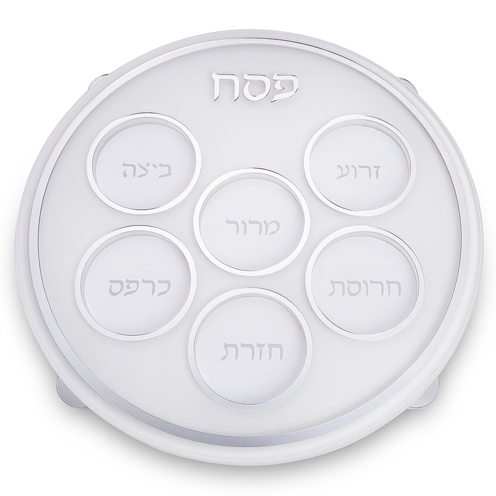 קערת פסח אקריליק מהודרתעיטורי כסף 38 ס"מ