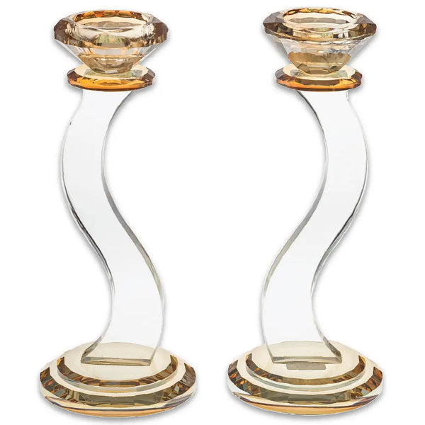 זוג פמוטי קריסטל מהודרים 22 סמ