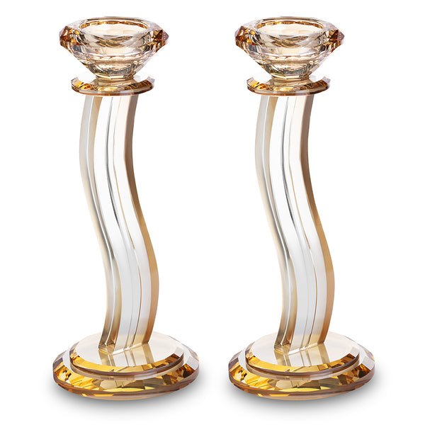 זוג פמוטי קריסטל מהודרים 22 סמ