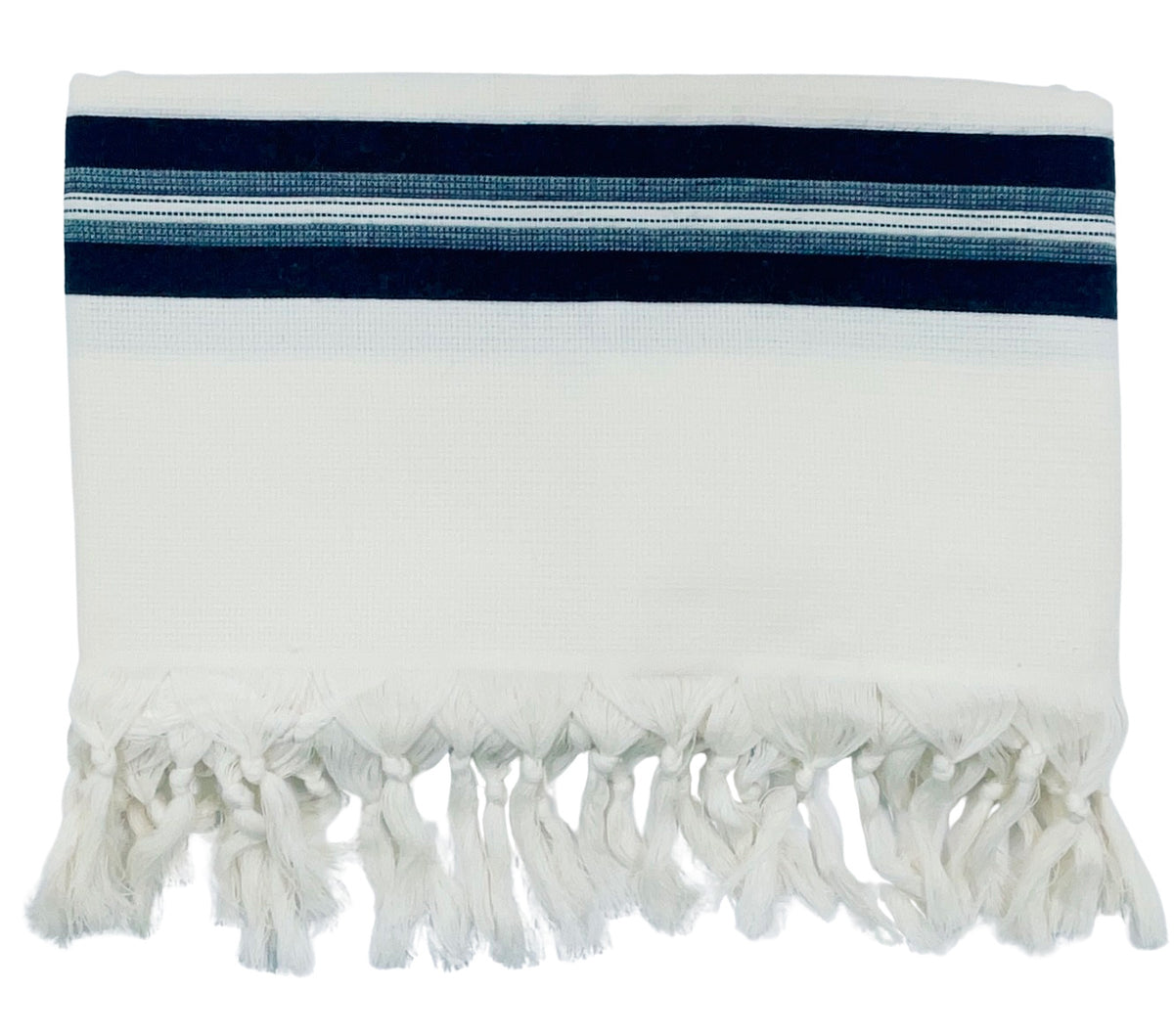 טלית מהודרת מצמר רחלים 100% תשבץ בצבע שחור